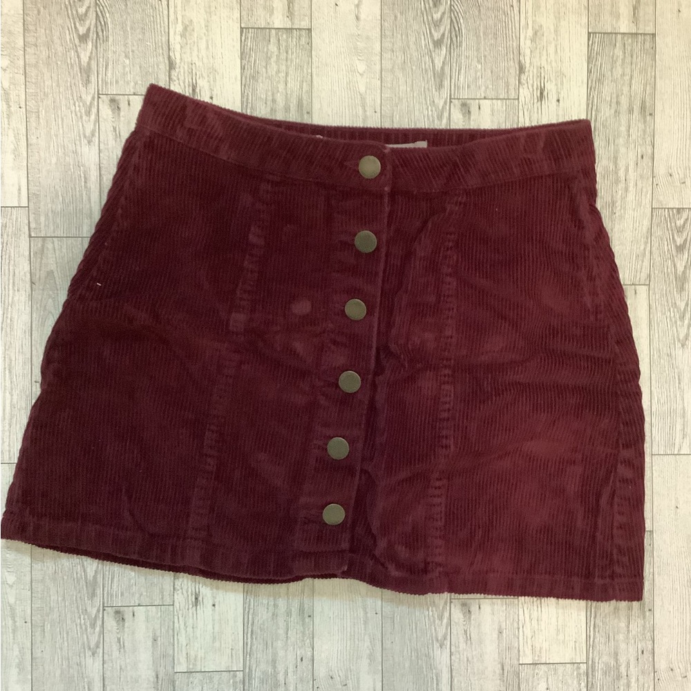 Burgundy corduroy skirt